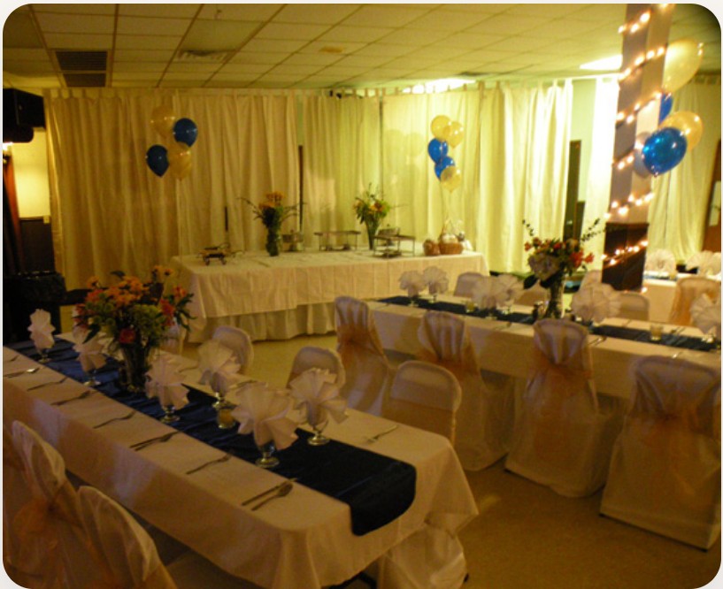 Tampa Elks Lodge banquet hall set for an event
